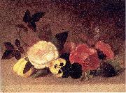 Mount, Evelina Roses and Pansies painting